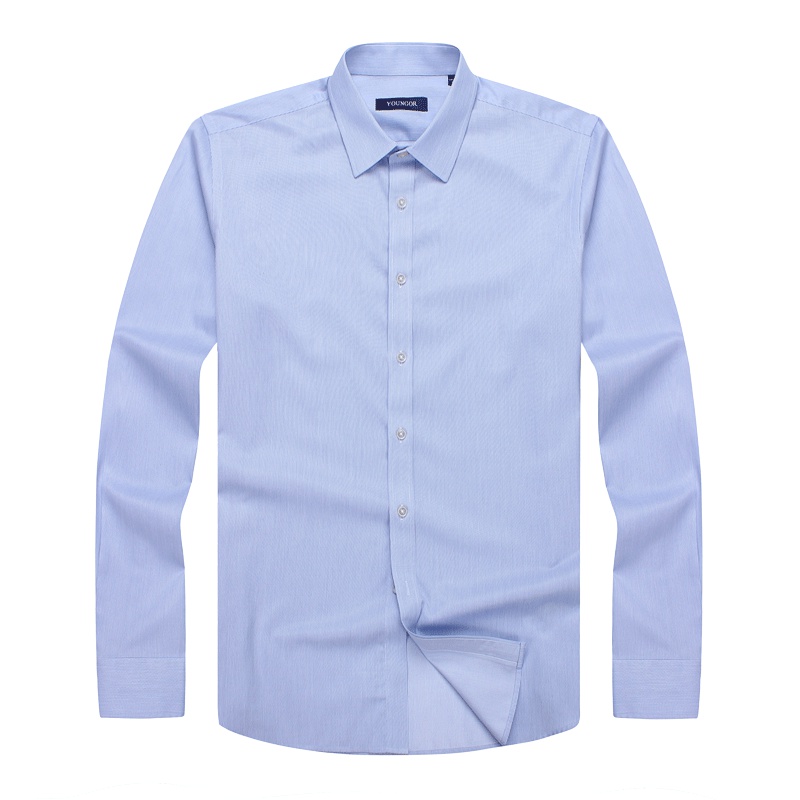 Youngor/雅戈尔秋季男士纯棉DP免烫商务休闲条纹长袖衬衫