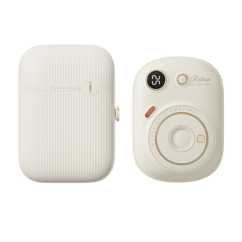 冇心暖手宝充电宝两用二合可爱小型随身迷你暖宝宝神便捷式电热宝玩拍系列移动电源T55-暖棉白