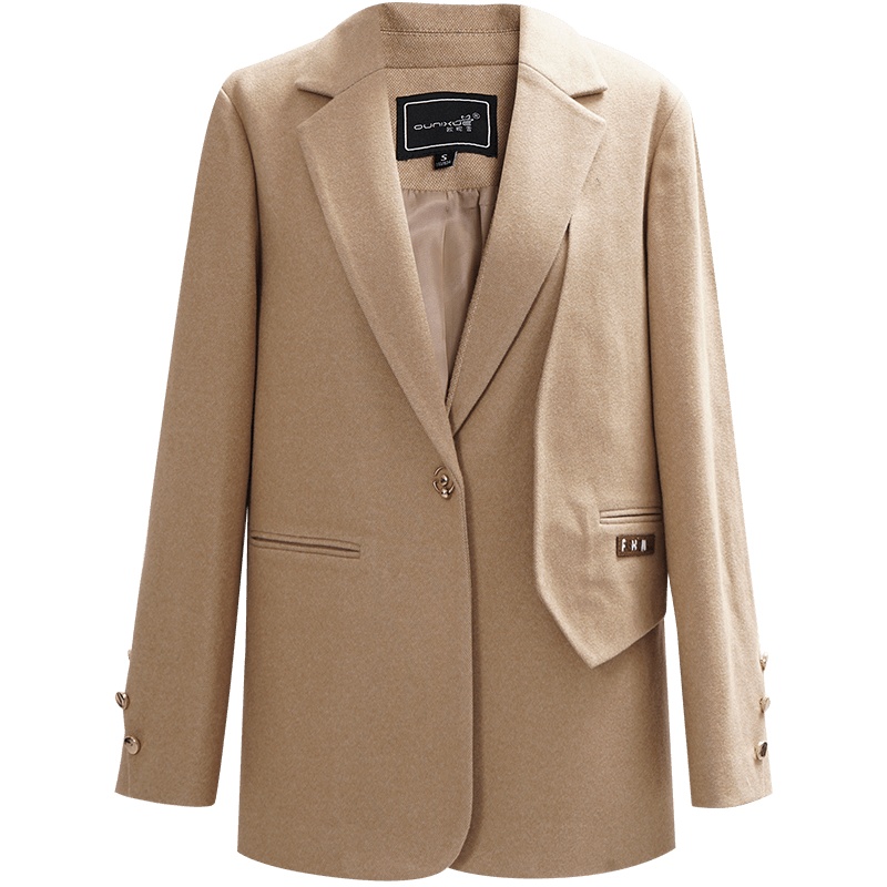 OUNIXUE欧昵雪 | [通勤风呢子西装外套]秋冬季时尚翻领长袖显瘦上衣女士西服