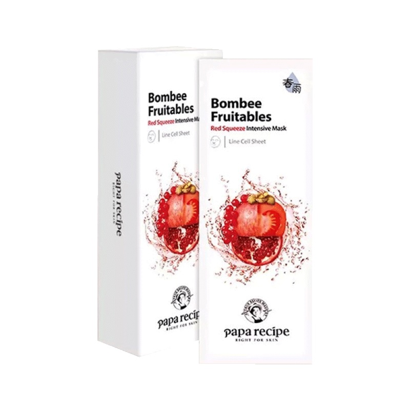 [人气新款360°护肤]papa recipe 春雨 红色果蔬 舒缓修复 面膜 10片/盒 晒后修复 敏感肌适用
