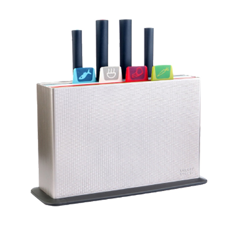 [带刀分类砧板]英国Joseph Joseph新款健康指标分类带刀菜板厨房用品304*204*80 塑料 长方形