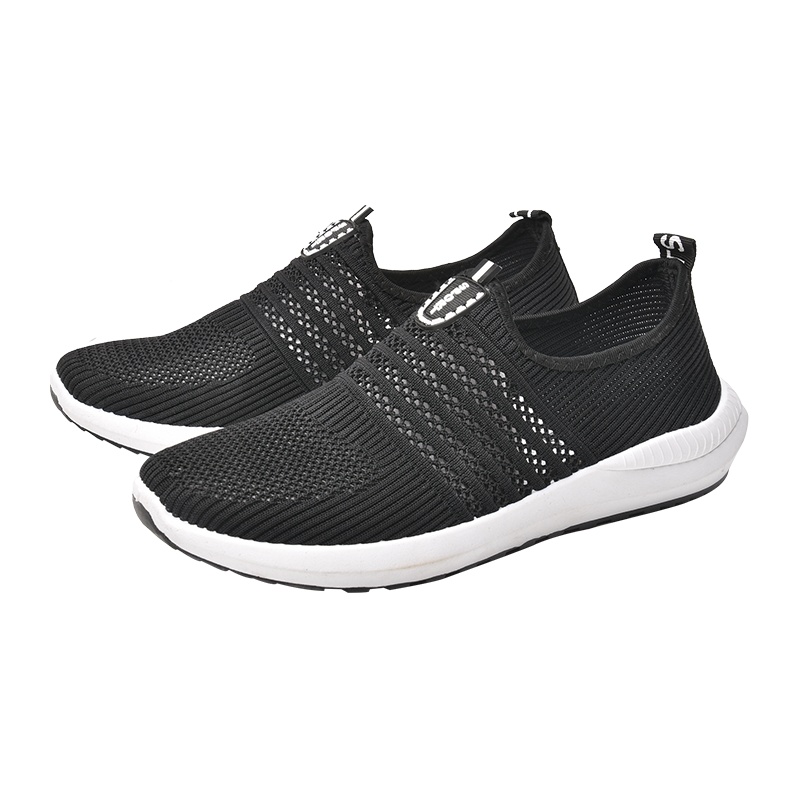 时尚潮流夏季飞织网眼网布透气日常运动休闲鞋懒人一脚蹬套脚男布鞋网鞋单鞋轻便健步鞋子