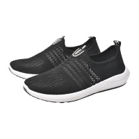 时尚潮流夏季飞织网眼网布透气日常运动休闲鞋懒人一脚蹬套脚男布鞋网鞋单鞋轻便健步鞋子