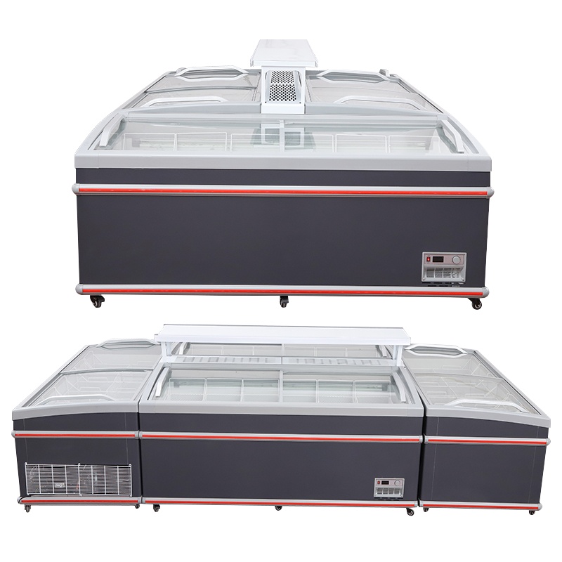 长1.86米宽0.88米高0.85米冰柜商用大容量展示柜保鲜冷藏冷冻透明玻璃卧式超市组合岛柜