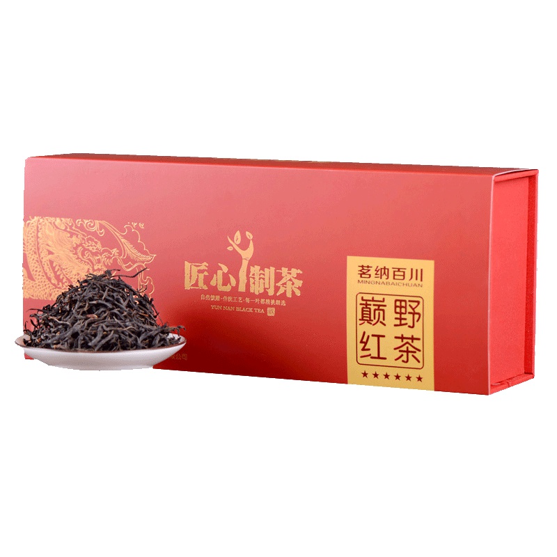 茗纳百川 茶叶 云南滇红茶 特级 工夫红茶 凤庆滇红茶 野生古树红茶 六星巅野120g礼盒装