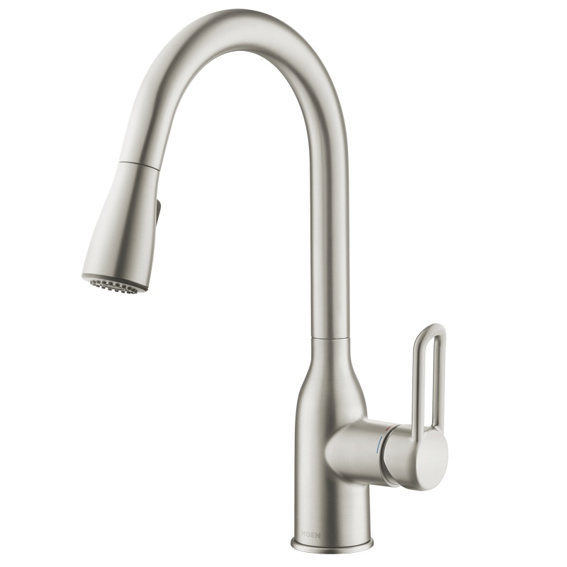 摩恩冷热水龙头抽拉式水槽洗菜盆厨盆洗碗盆灵活可旋转厨房龙头