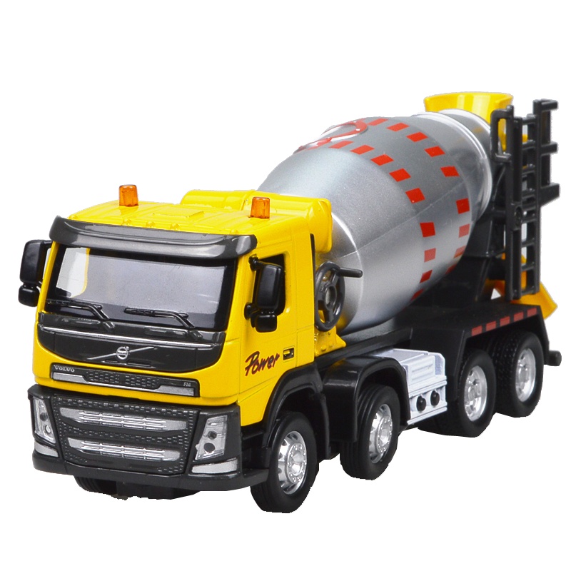 彩珀1:50工程合金汽车模型油罐车水泥车货柜卡车垃圾车儿童玩具车男孩宝宝礼物 颜色随机