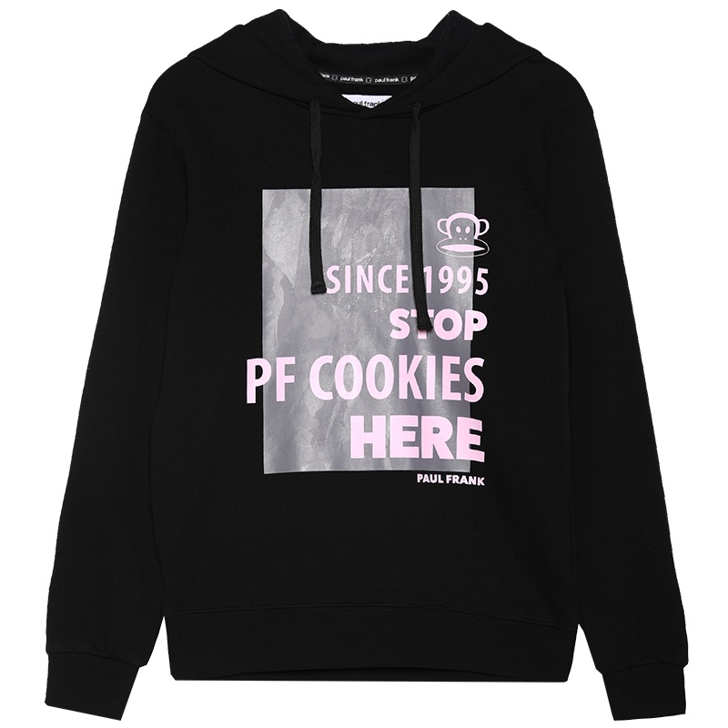 Paul Frank/大嘴猴春秋季新款连帽宽松印花慵懒卫衣女韩版上衣