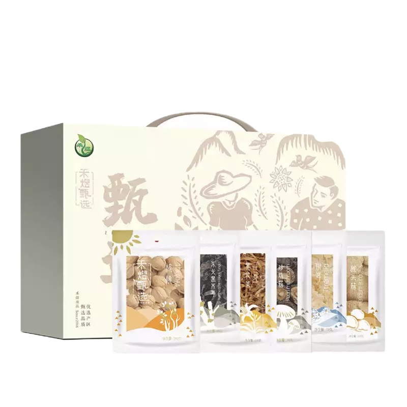禾煜 菌菇杂粮礼盒 茶树菇 竹荪 绿豆 木耳 员工福利年货送礼品 禾煜甄选798g