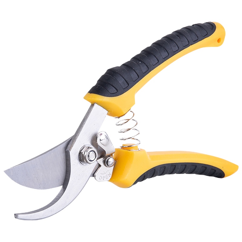 得力(deli) 不锈钢果枝剪弯嘴园林剪树枝钳家用修枝剪8英寸 DL2789