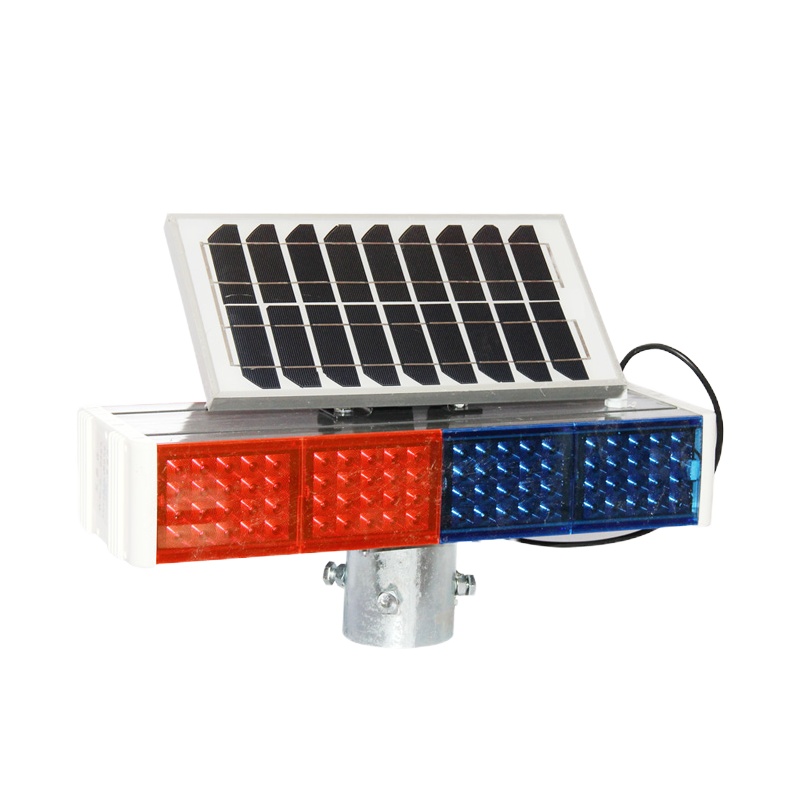 太阳能爆闪灯强光超亮道路障红蓝肩灯LED交通设施工夜间警示信号
