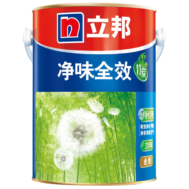 立邦 竹炭净味全效 无添加墙面乳胶漆 环保净味 涂料油漆