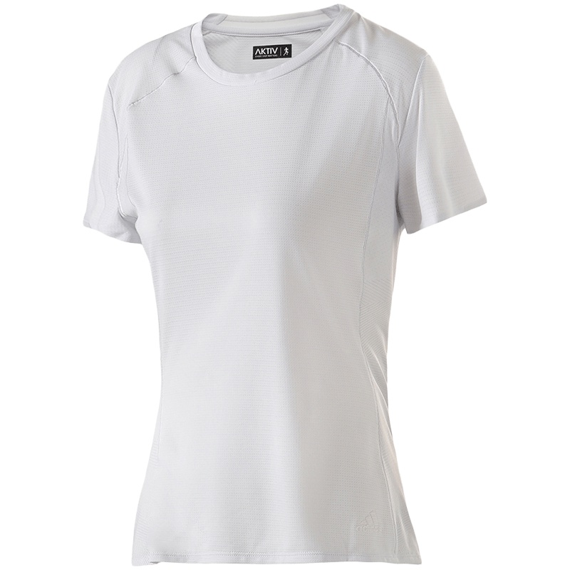 adidas阿迪达斯女子短袖T恤跑步休闲运动服CG0478 L CG0478水晶蓝+白S16