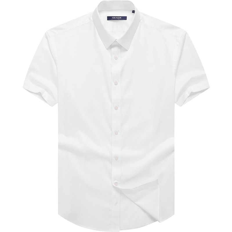 Youngor/雅戈尔男士短袖衬衫夏新款商务休闲纯棉DP免烫上班白衬衣984BJY