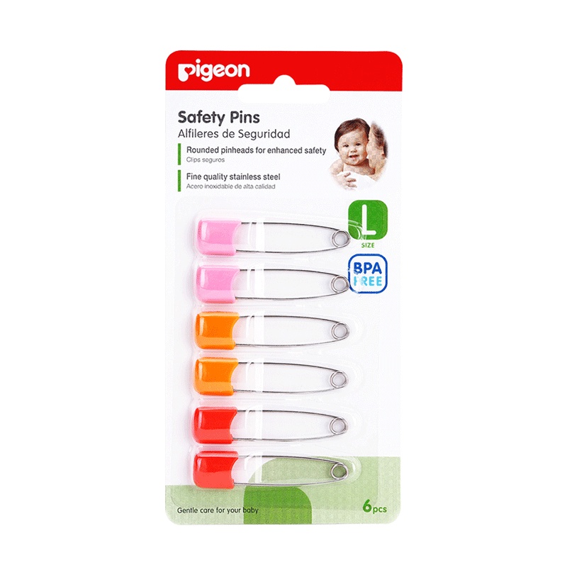 贝亲安全别针大号6个卡装10881