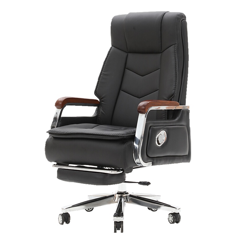 欧宝美皮质老板椅家用电脑椅办公椅子可躺转椅升降实木总裁椅经理椅大班椅LF03