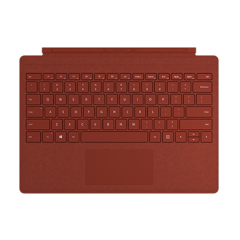 微软Surface Pro 原装键盘盖 波比红金 磁吸易拆卸 Alcantara材质键盘背光+玻璃精准式触控板
