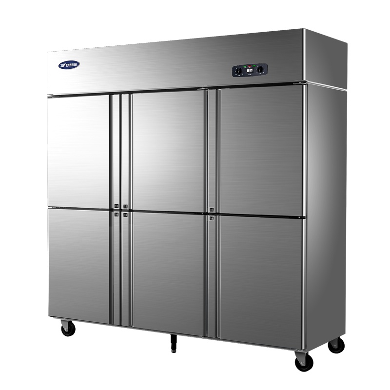 银都豪华款六门双温冰柜商用展示柜冷藏柜保鲜柜冷冻柜酒店厨房六门冰箱商用