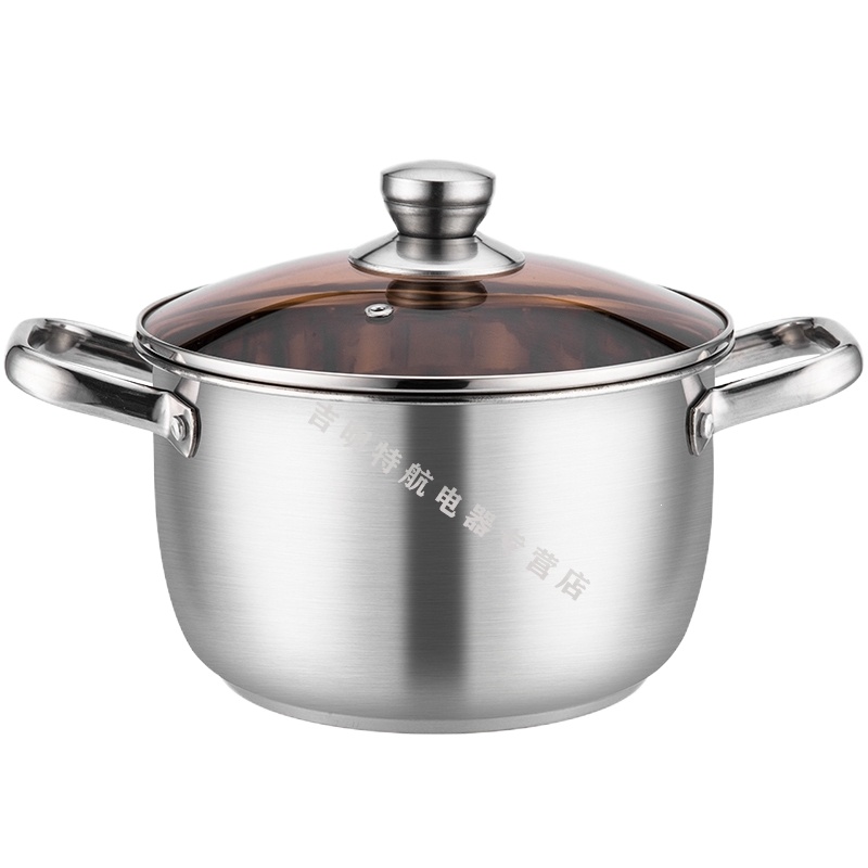 家用熬汤锅炖锅煲汤煮面稀饭锅煮粥锅不锈钢熬粥煮绿豆锅-内直径24cm加厚汤锅适用约6-8