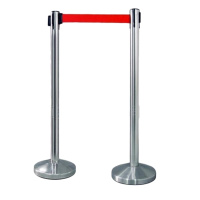 艾可思(X&W) SQ 5米长伸缩隔离带不锈钢加厚安全伸缩带围栏银行排队护栏杆警戒警示柱