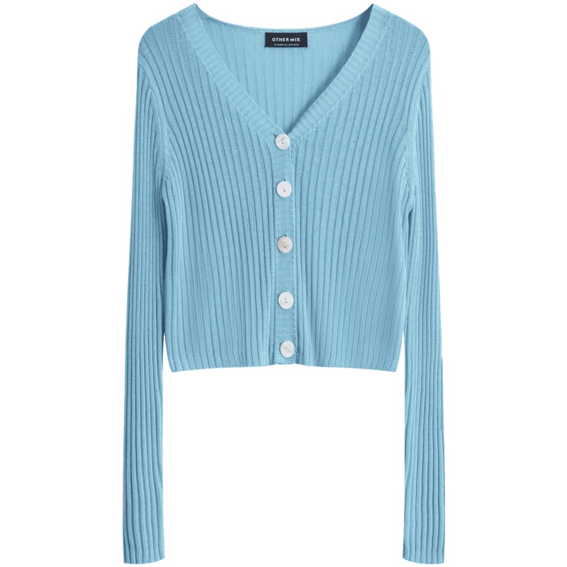 OtherMix法式下午茶打底衫2021夏季新款薄长袖开衫针织上衣外套女