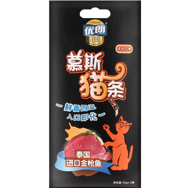 优朗(U-BRIGHT)金枪鱼慕斯猫条10g*5条