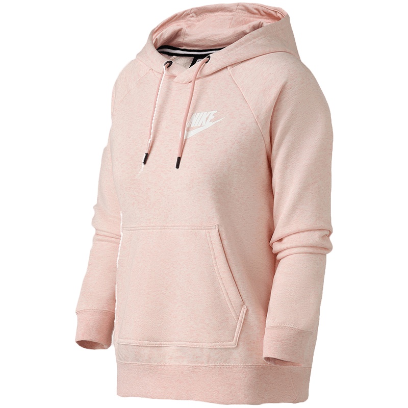 NIKE耐克女装卫衣连帽套头加绒健身休闲运动服AJ6316 L AJ6316-010黑+黑+白