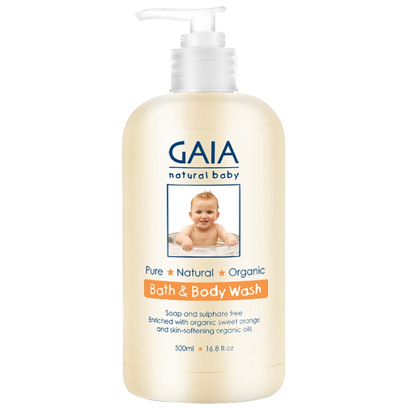 效期至22年1月30日GAIA宝宝儿童婴幼儿保湿有机清爽活力沐浴露洗发水洁净露500ml/瓶 温和清洁保湿嫩肤 澳洲进口