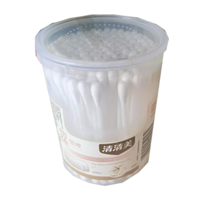 清清美 QM2958 双头棉签非木棒棉球棒盒装棉棒掏耳朵尖头化妆 150只装(盒)