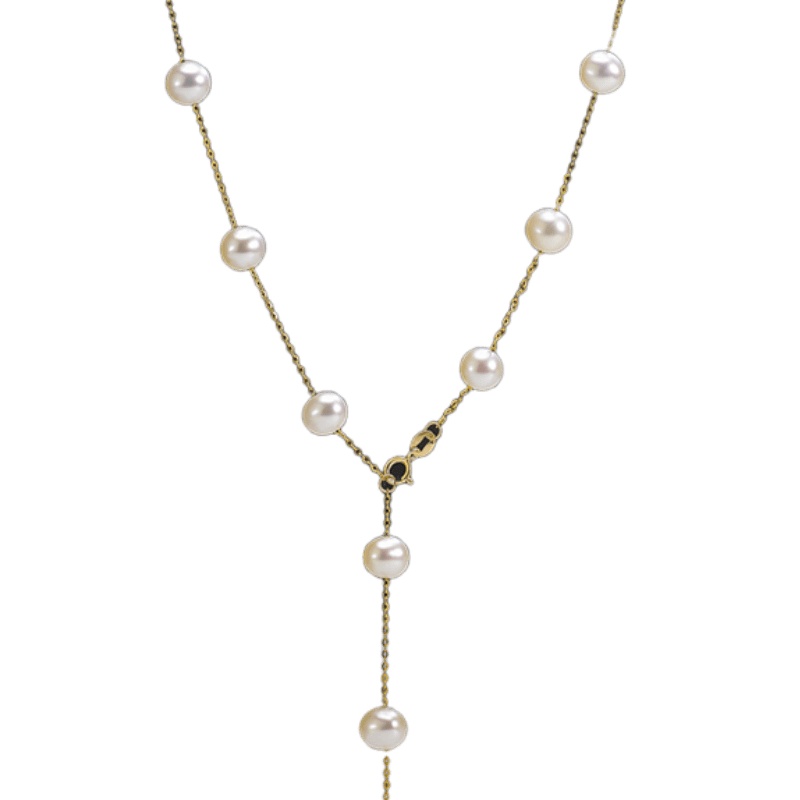 [Fan xin Ge]18K金满天星珍珠项链天然淡水珠颈链正品天然送女友 老婆生日礼品