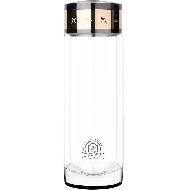 爱自由玻璃杯家用双层便携水杯过滤耐热防烫男女商务办公泡茶杯子