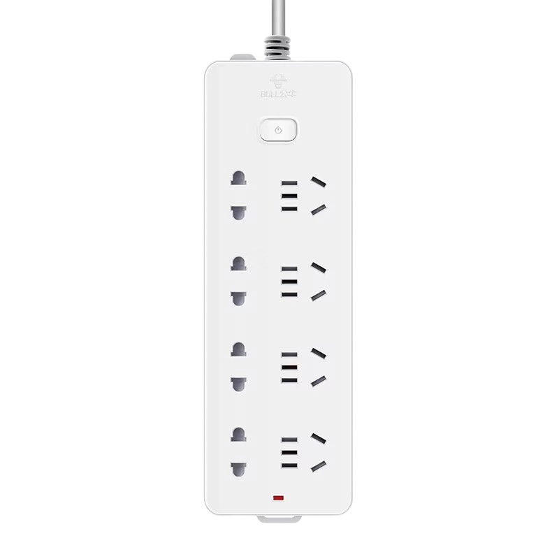 公牛双排插座(4个3位+4个2位/250V/10A/2500W/含开关) GN-403 3米