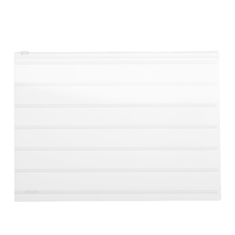 得力(deli)10只/A4透明条纹拉链袋 磨砂感文件资料袋试卷袋5568