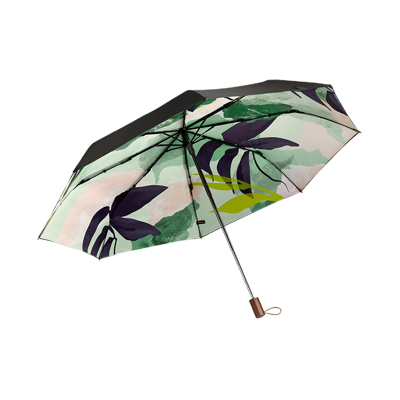 蕉下 三折 太阳伞防紫外线雨伞双层防晒伞 折叠晴雨伞遮阳伞女小黑伞 颜色随机