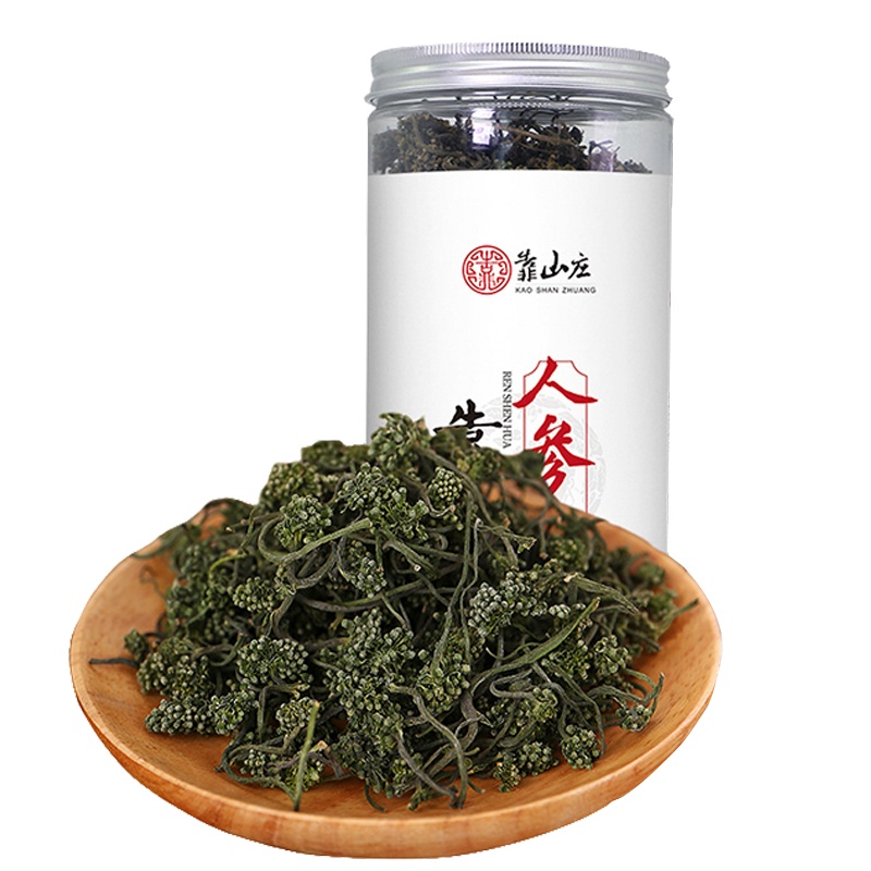 靠山庄人参花250g/罐 人参花茶 花茶 养生茶 长白山人参花新花大花蕾野生泡酒茶