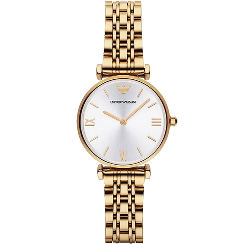 阿玛尼(EMPORIO ARMANI)女士手表欧美品牌 经典休闲钢带石英休闲商务女表典藏简约钢带石英表 女AR1877