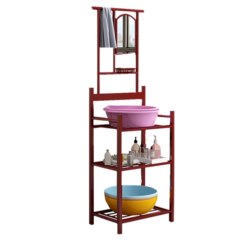 周鼎皖多功能洗脸洗手架子落地家用面盆脸盆架(豪华带镜子款)