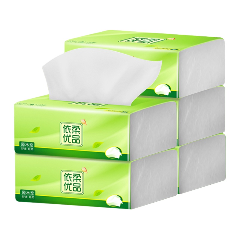 4包原木纸巾抽纸餐巾纸面纸卫生纸面巾纸婴儿纸抽家用