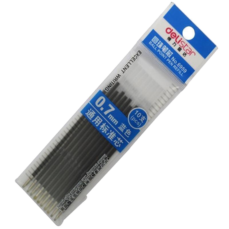 得力(deli) 6959圆珠笔替芯 0.7mm 6546 6505替芯XHJ 10支一盒装