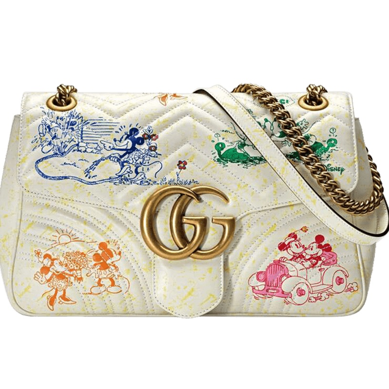 【预售15天左右发货】Gucci/古驰 Disney x Gucci GG Marmont系列中号肩背包