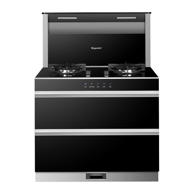 GUJIA顾家G09G集成灶一体灶变频家用消毒柜油烟机侧吸下排烟灶环保灶蒸烤箱-天然气