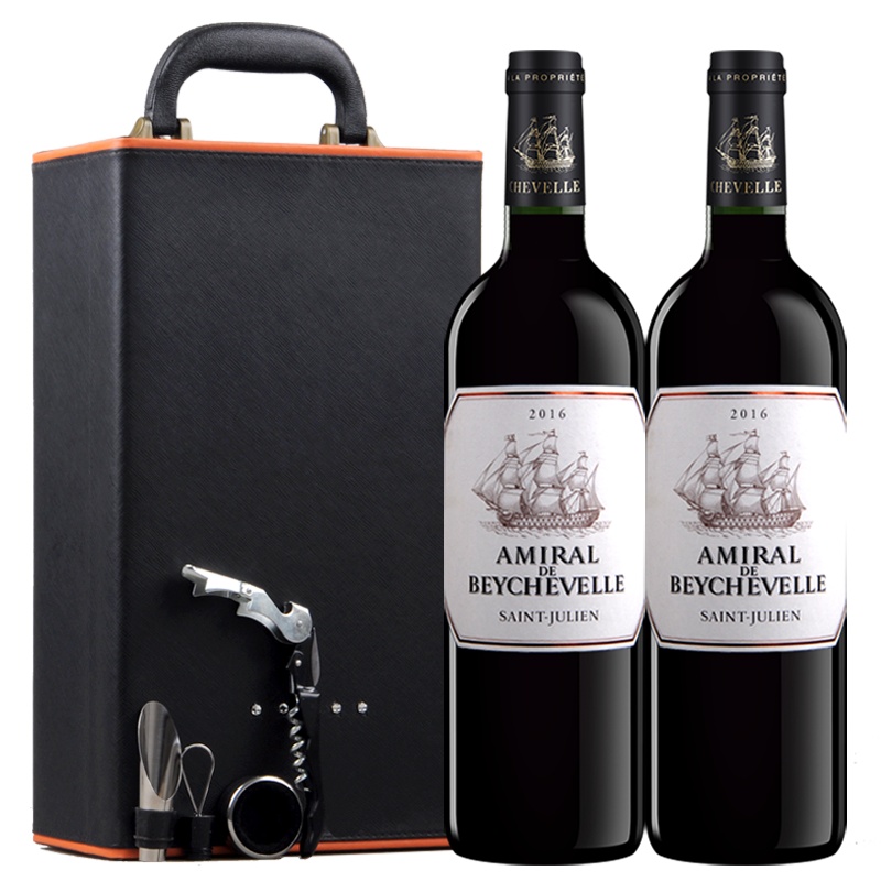 龙船庄园 法国进口 1855列级名庄四级庄 大龙船 龙船酒庄干红葡萄酒 副牌龙船将军 750ml*2瓶礼盒装年份度数随机