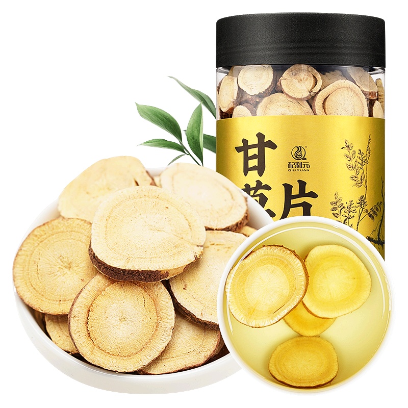 杞利元新货甘草片泡水250克g瓶装甘草切片无硫大片花草茶