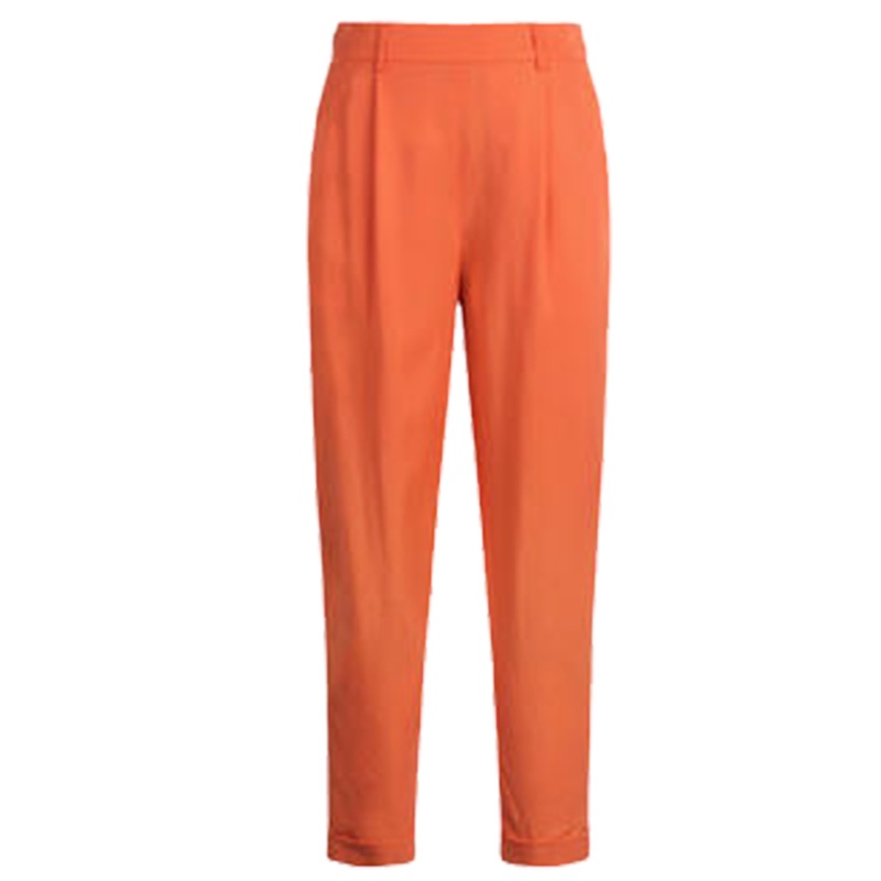 【福利款】拉夏贝尔橘红直筒九分裤休闲裤