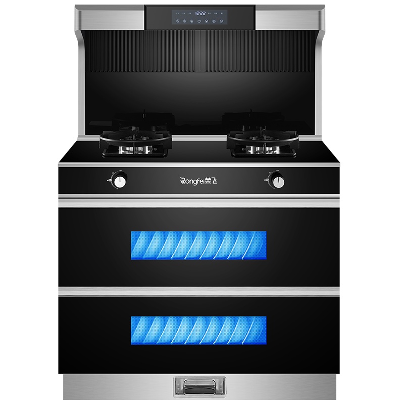 荣飞(Rongfei)变频一体集成灶蒸烤箱一体家用自动清洗侧吸下排式消毒柜集成灶一体灶(天然气)