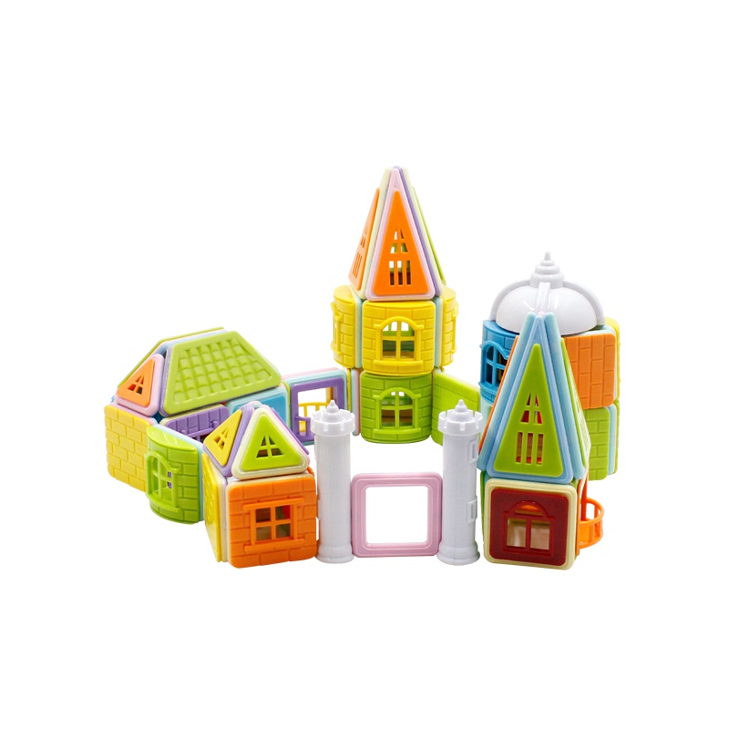 贝贝鸭磁力片积木男孩女孩益智磁铁拼装宝宝儿童玩具105片装