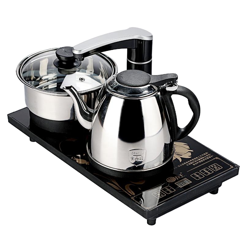 全自动上水壶电热水壶金蛋茶具套装抽水吸水式烧水煮茶壶电磁茶炉防烫 全自动黑色主机尺寸20*37
