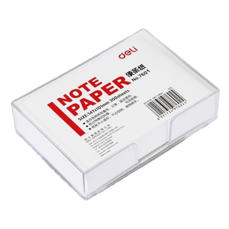 得力 Deli 7601 得力带透明盒白色便条纸107×96MM 1套