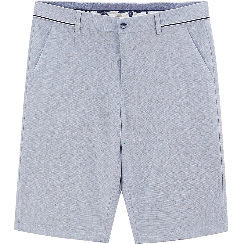 HLA海澜之家微弹中腰休闲中裤2019夏季舒适透气休闲裤男短裤-HKMCD2R025A