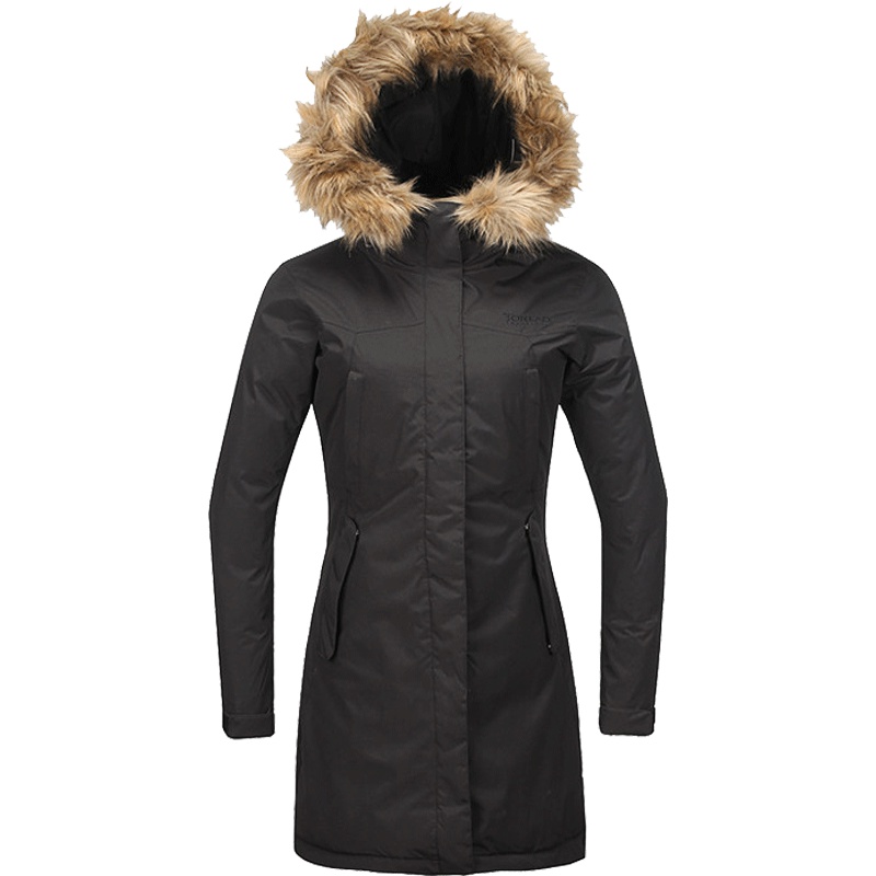 探路者（TOREAD）户外女式防风保暖中长款厚型羽绒服TADF92822